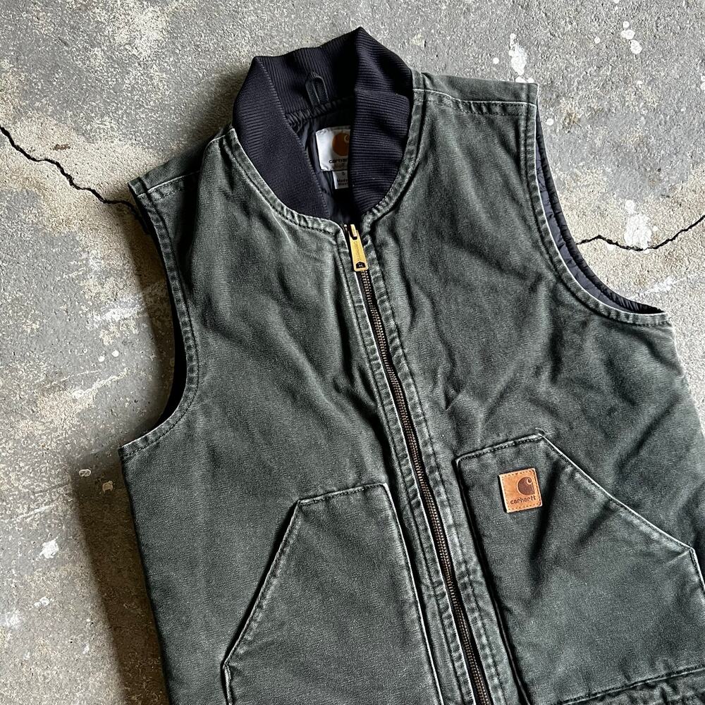 Carhartt V02 MOS green quilted work wear vest - Picture 3 of 5